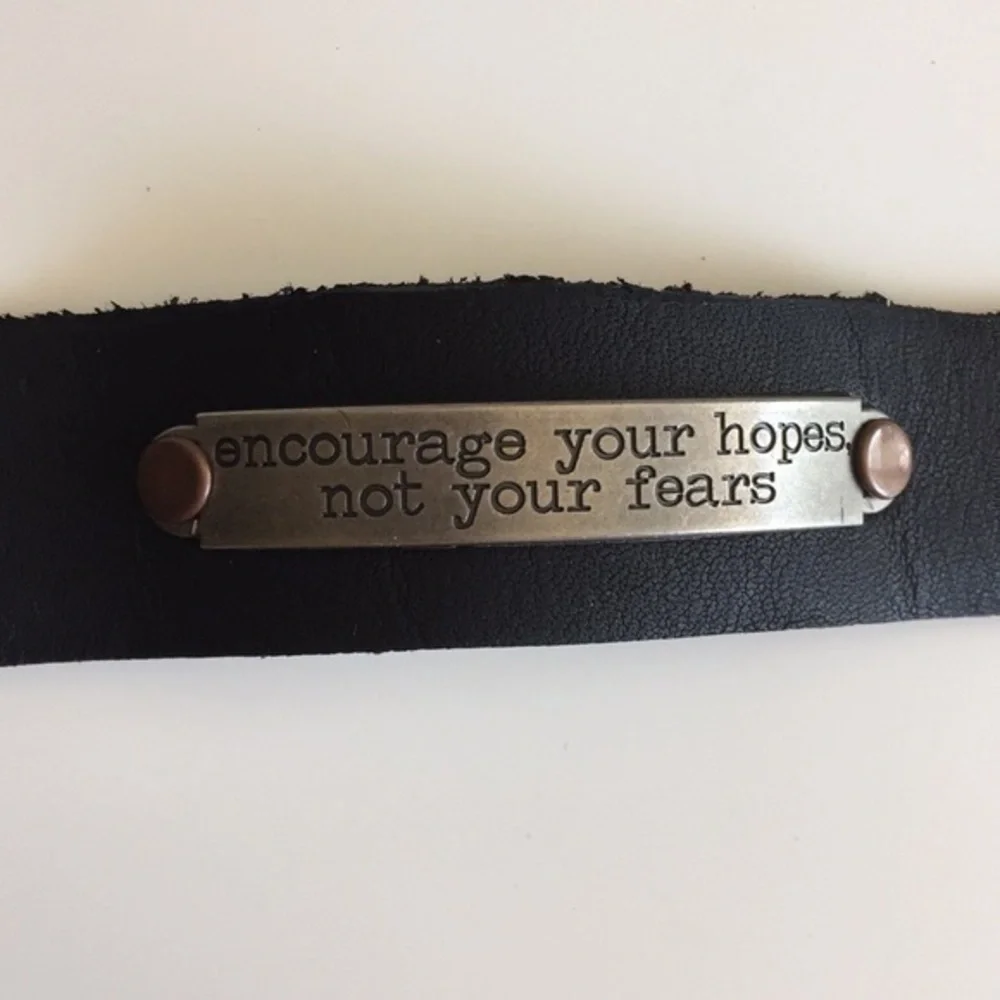 $49 SALE Handmade Leather Suede Cuff Bracelet Encourage Hope Inspire Men Women